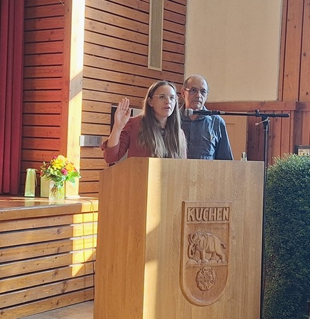 Katja Schaible-Schmidt beim Ablegen des Amtseides