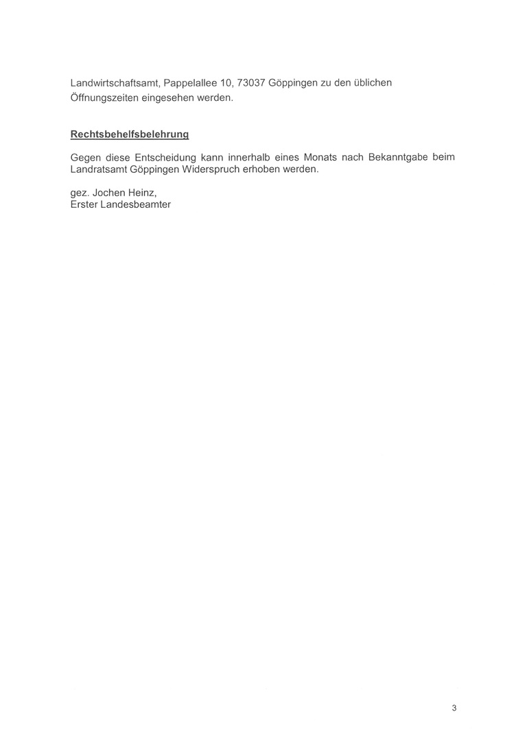 Allgemeinverfügung des LRA GP