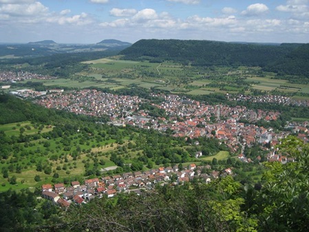 Luftbild von Kuchen in Richtung Kaiserberge