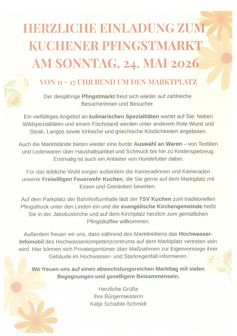Plakat Pfingstmarkt am 24.05.2026