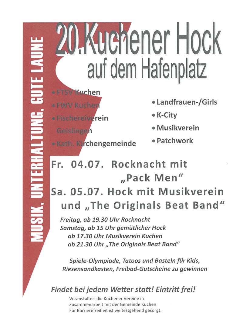 Einladung zum Kuchener Hock