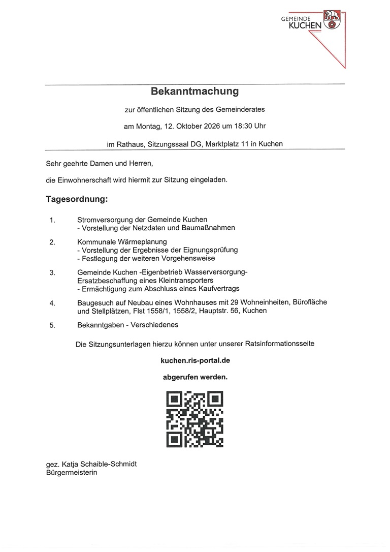 Einladung zur GR-Sitzung 12-10.26